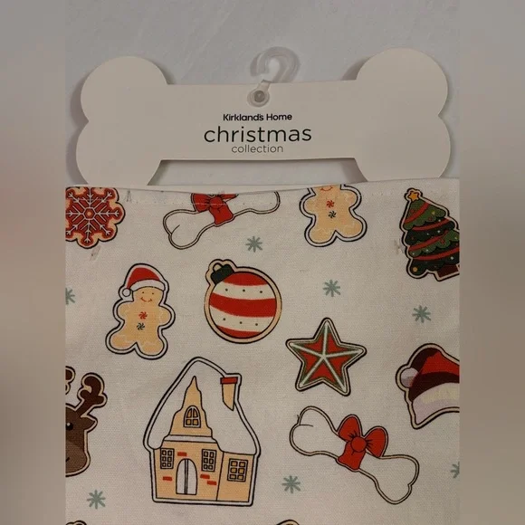 Kirkland’s Home Christmas Collection Festive Gingerbread Pet Bandana 26x12 - Picture 2 of 7